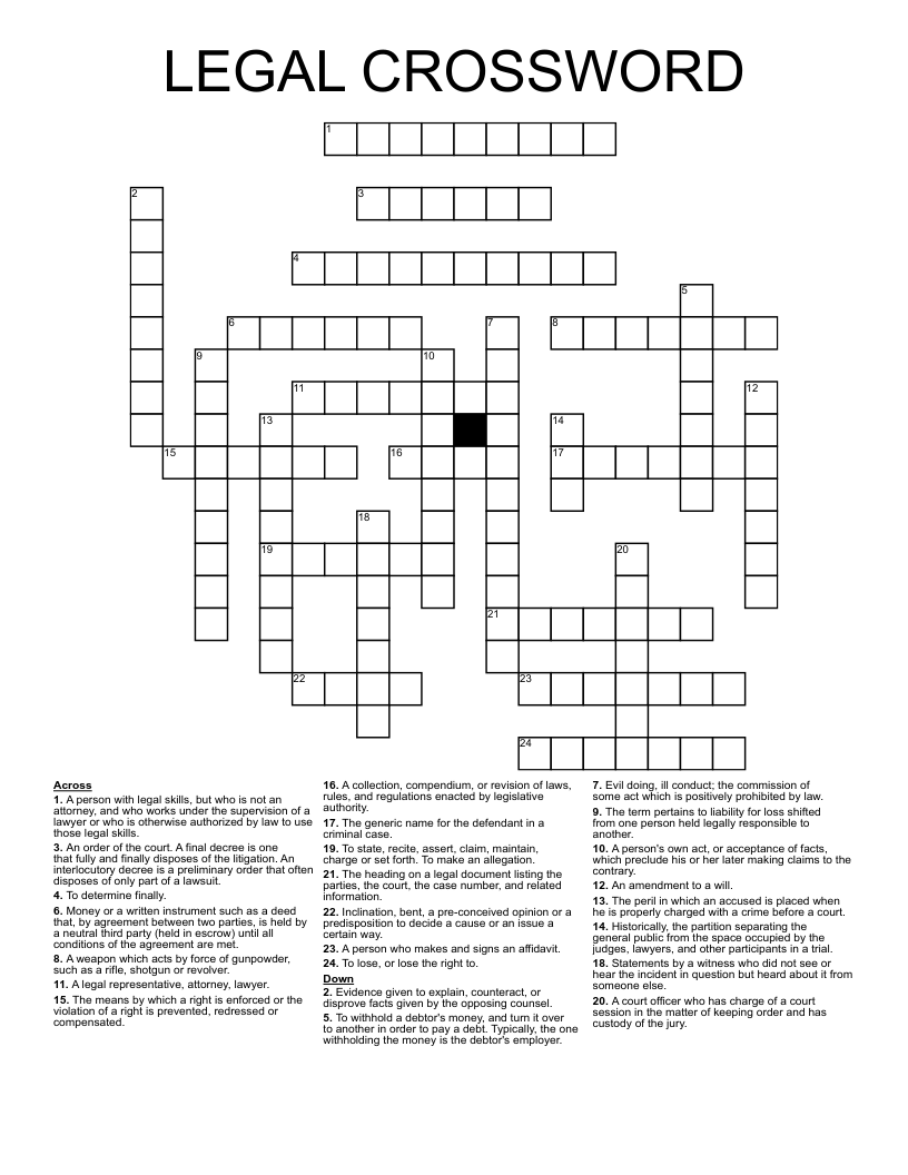 LEGAL CROSSWORD WordMint LEGAL CROSSWORD WordMint