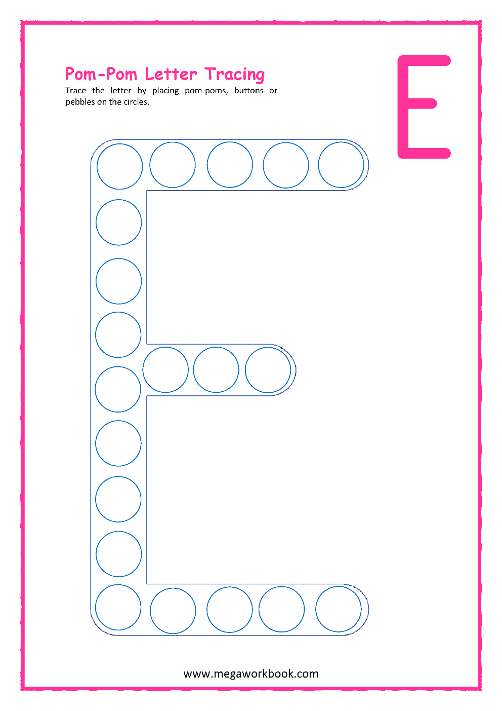 letter e worksheets for preschool