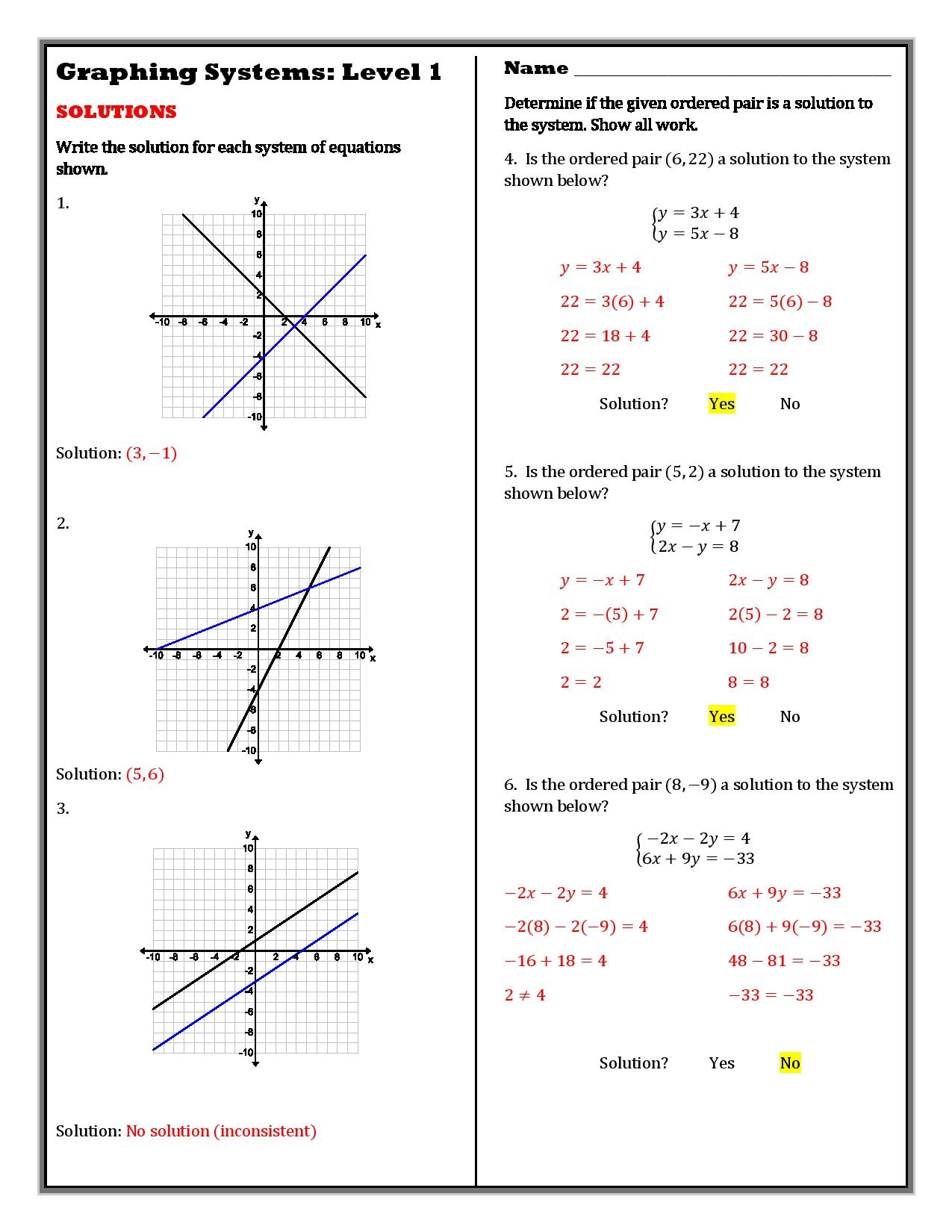 Level Ups 8th Grade Graphing Systems Of Equations Made By Teachers