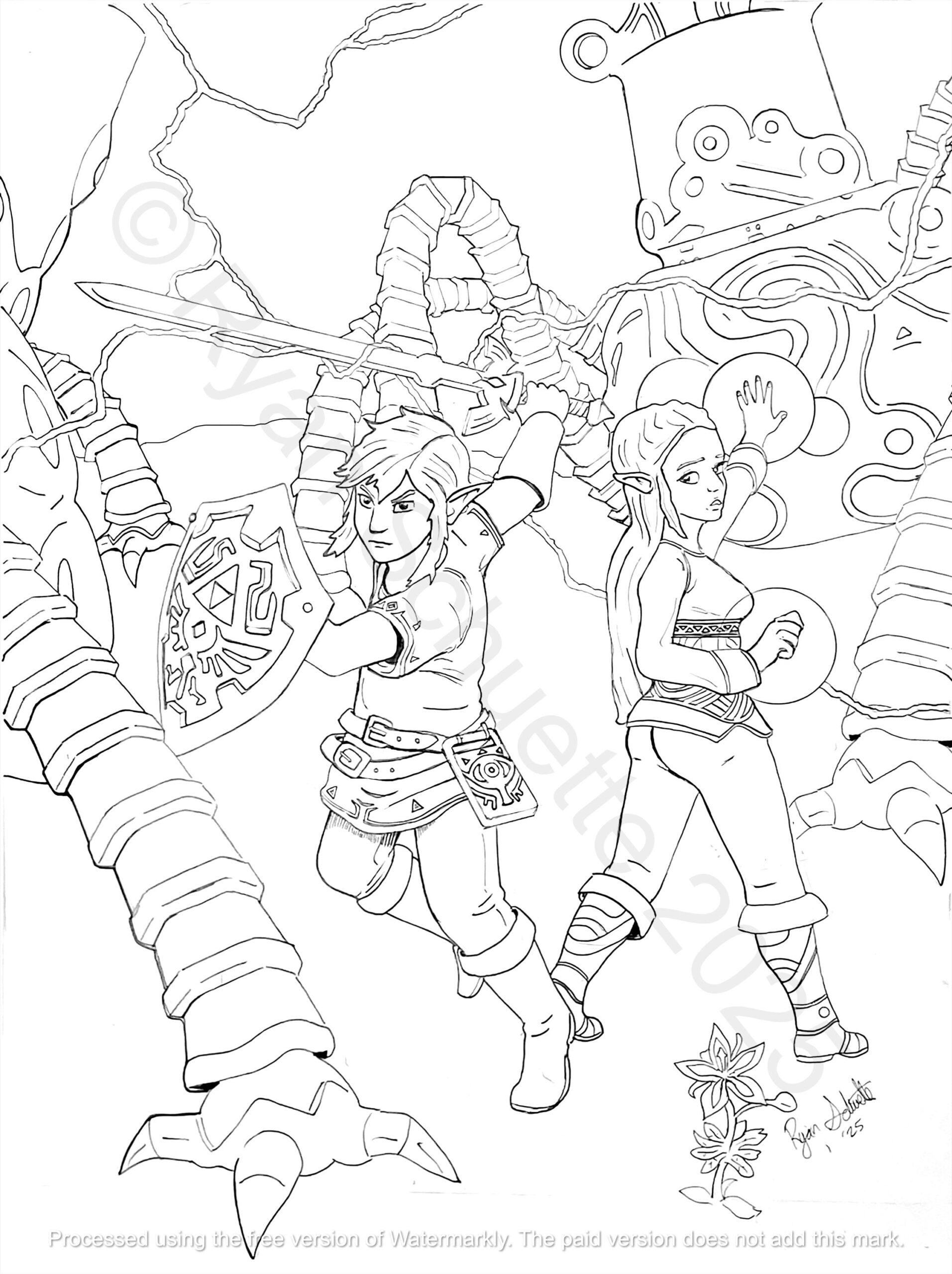 coloring pages zelda
