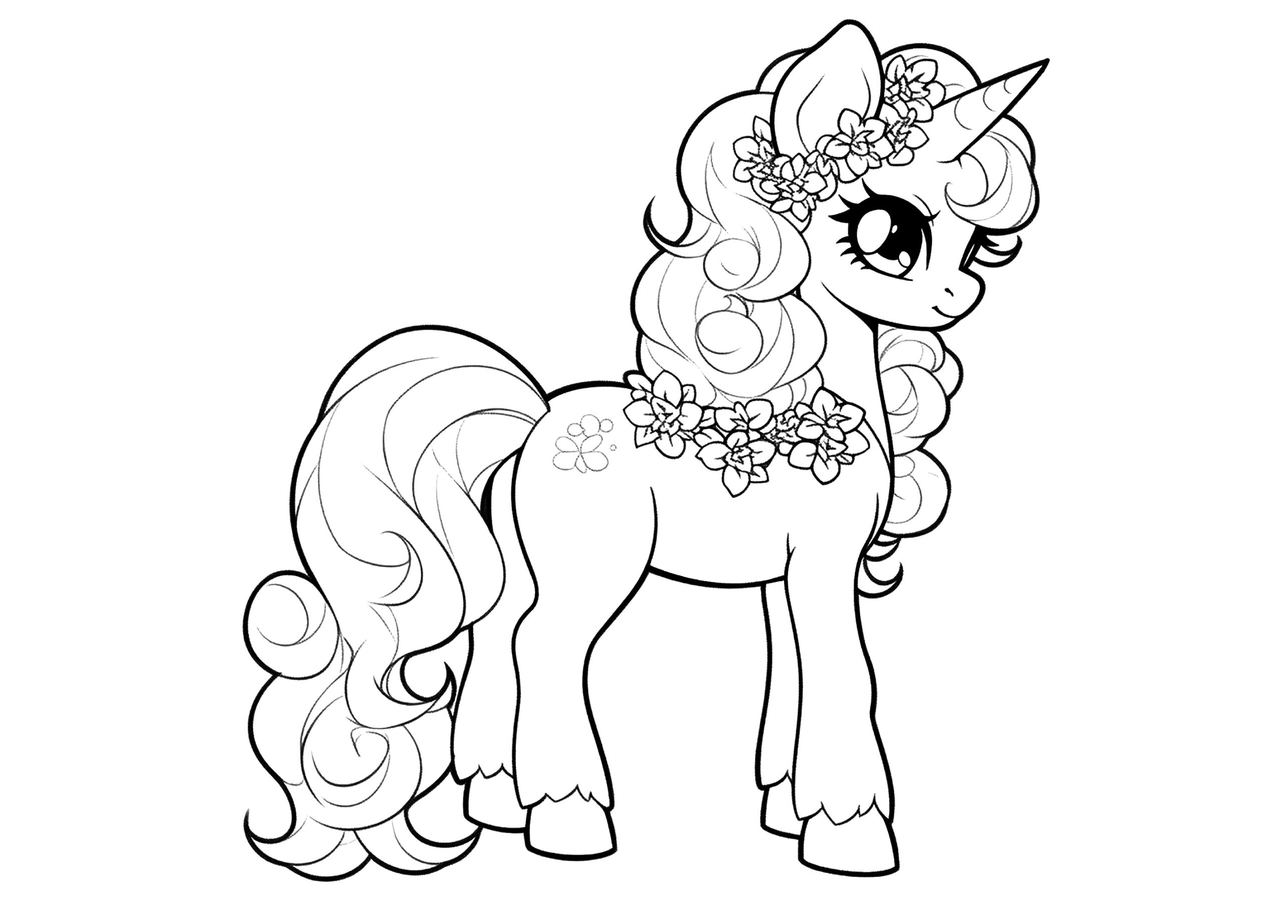 Little Pony With A Flower Necklace My Little Pony Coloring Pages