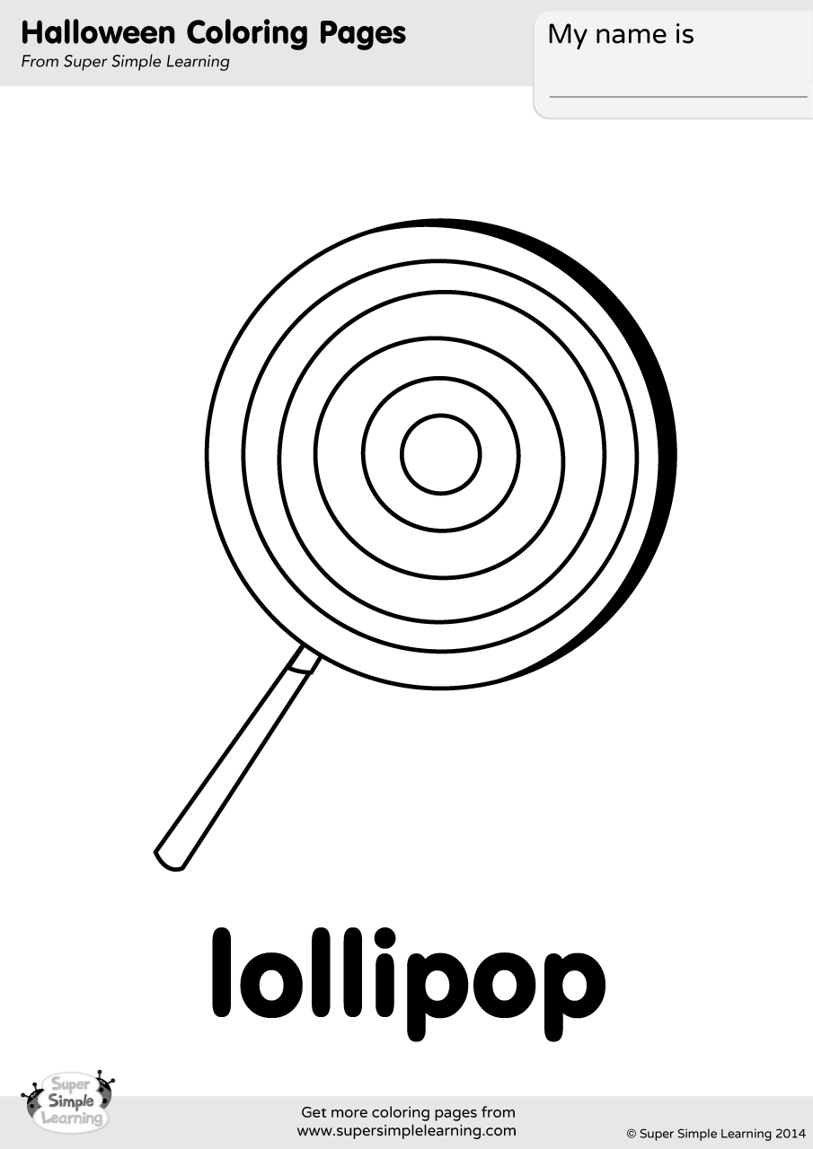 Lollipop Coloring Page Super Simple