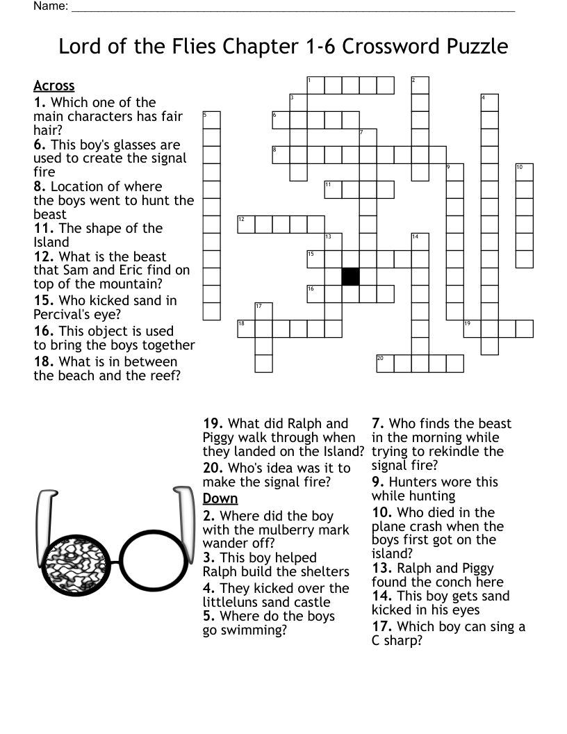 Lord Of The Flies Chapter 1 6 Crossword Puzzle WordMint