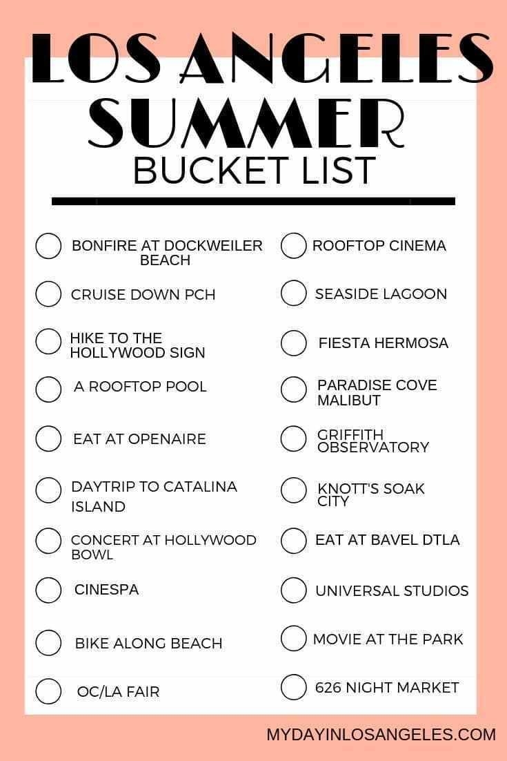 Los Angeles Summer Bucket List