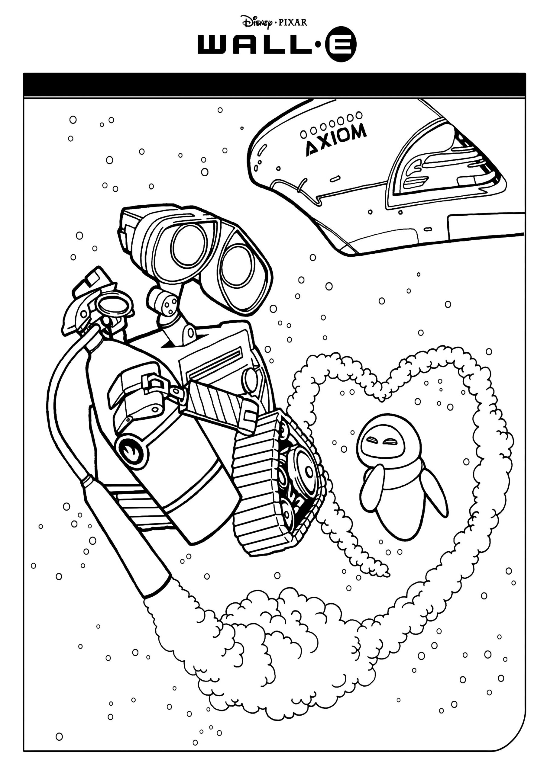 Love Between Wall E And Eve Wall E Coloring Pages