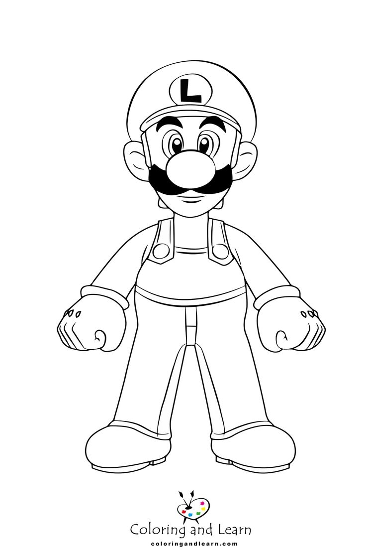 luigi coloring page
