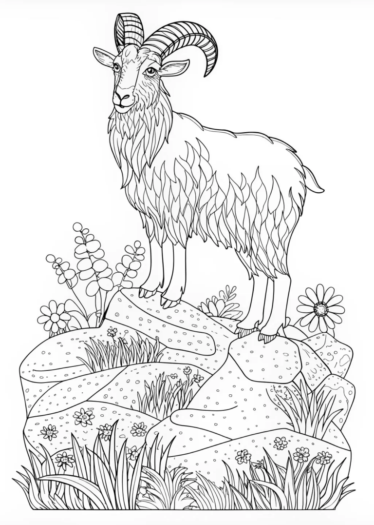 Majestic Ram Coloring Page Free Printable