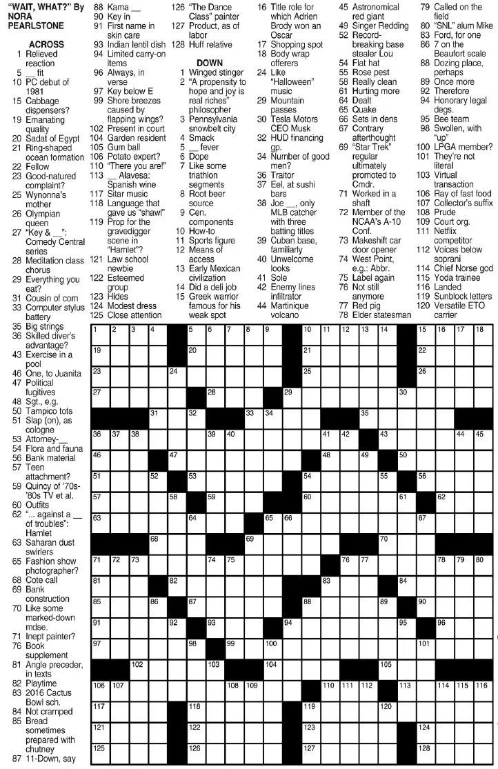 Major Fuss Crossword