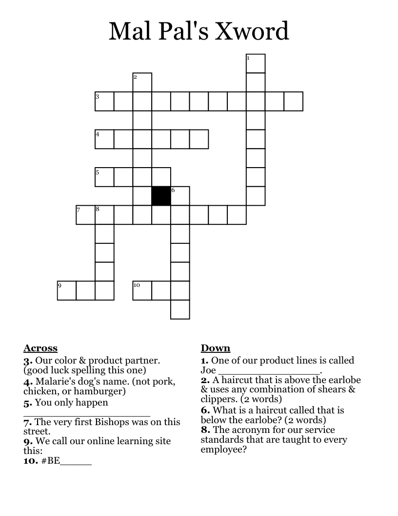 Mal Pal s Xword Crossword WordMint