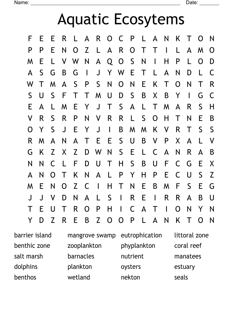 Mangrove Swamp Crossword WordMint Mangrove Swamp Crossword WordMint