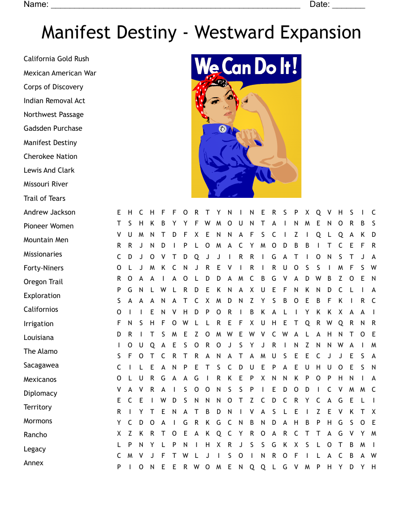 Manifest Destiny Crossword WordMint Manifest Destiny Crossword WordMint
