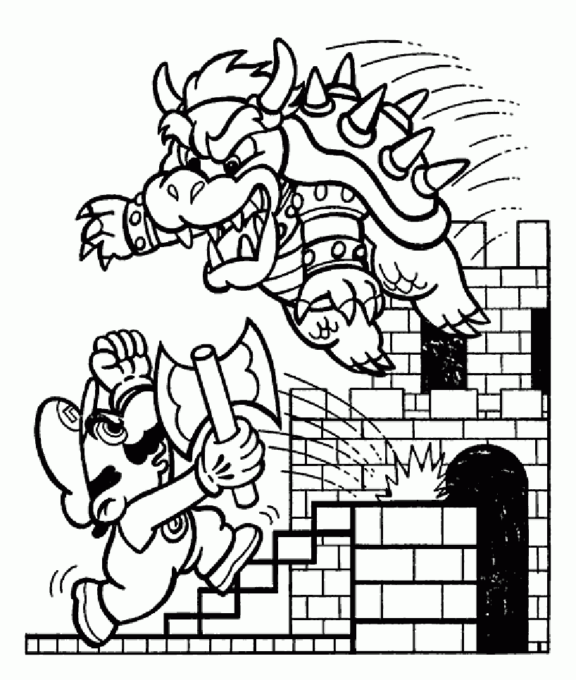 coloring pages of bowser