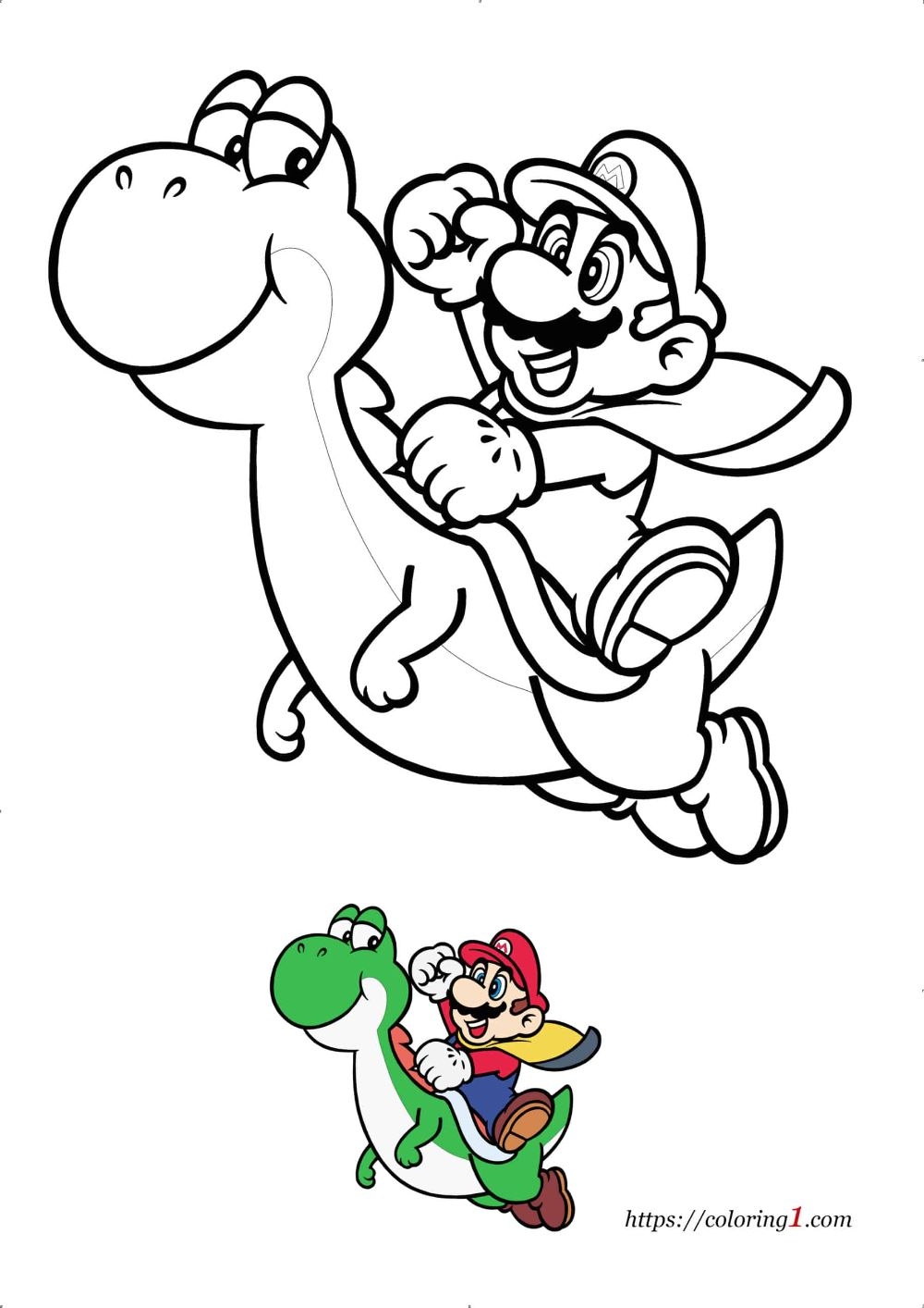 Mario And Yoshi Coloring Pages 2 Free Coloring Sheets 2021 