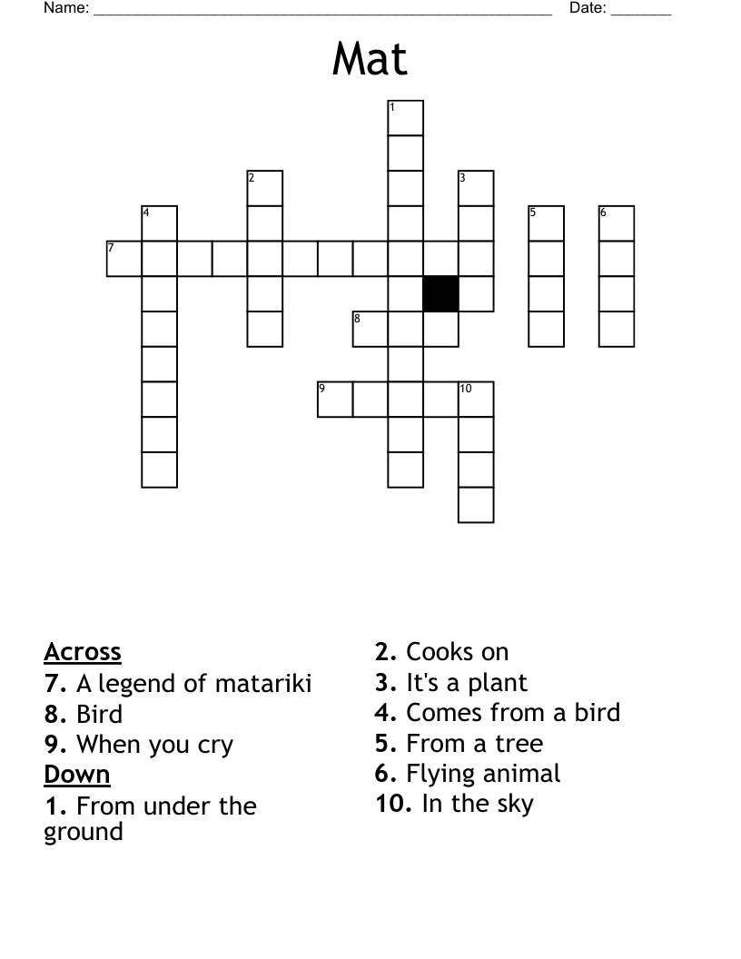 Mat Crossword WordMint Mat Crossword WordMint