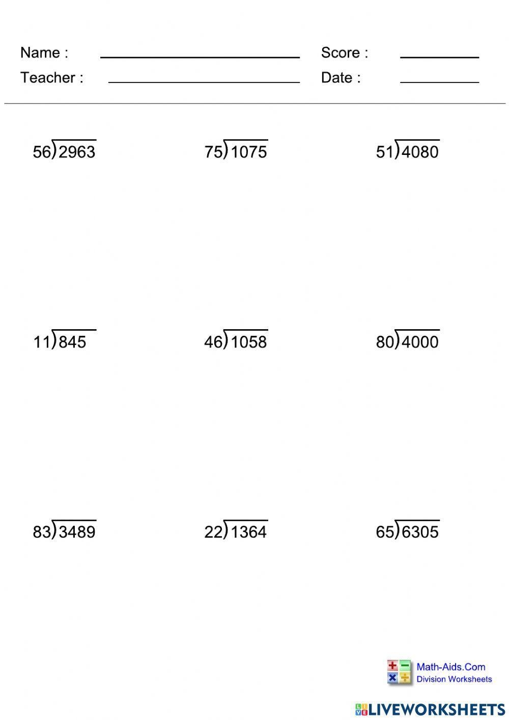 Math Aids Worksheets Library