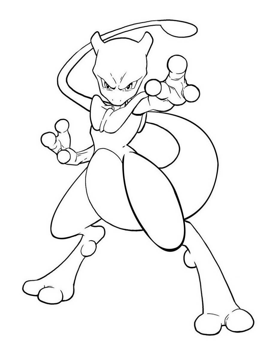 Mewtwo Coloring Page Free Printable Coloring Pages