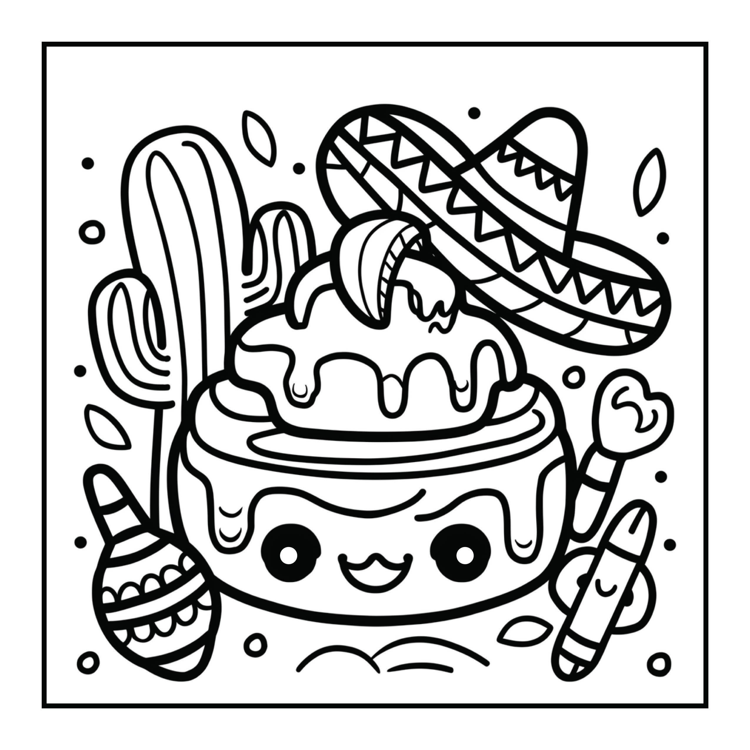Mexican Treats Coloring Book 50 Fun Printable Pages digital Download Etsy Mexican Treats Coloring Book 50 Fun Printable Pages digital Download Etsy