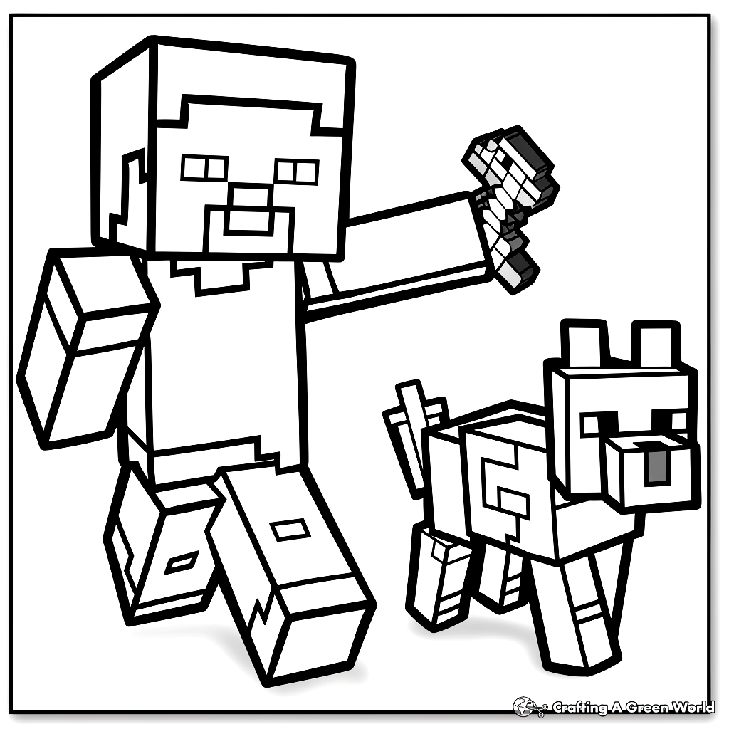 Minecraft Steve Coloring Pages Free Printable 