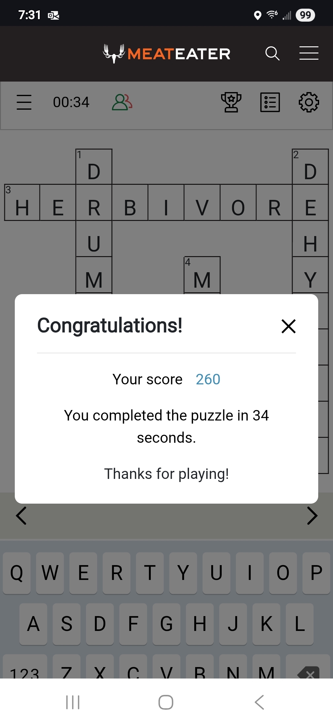 Mini Wild Game Vol 4 MeatEater Crossword