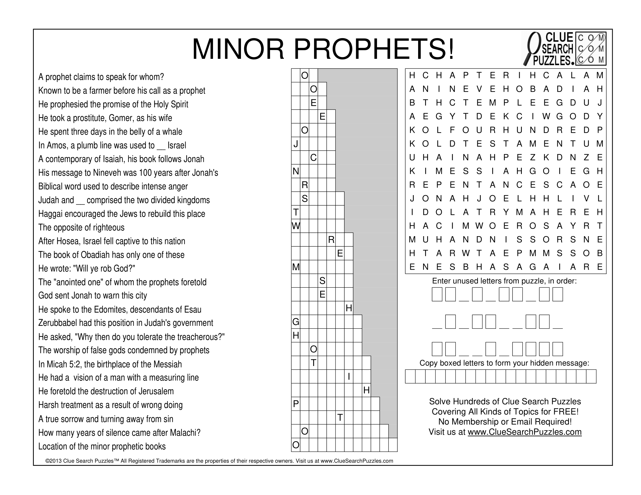 MINOR PROPHETS TRIVIA QUIZ