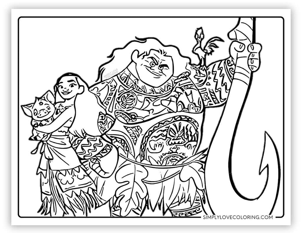 Moana Coloring Pages Free PDF Printables Simply Love Coloring