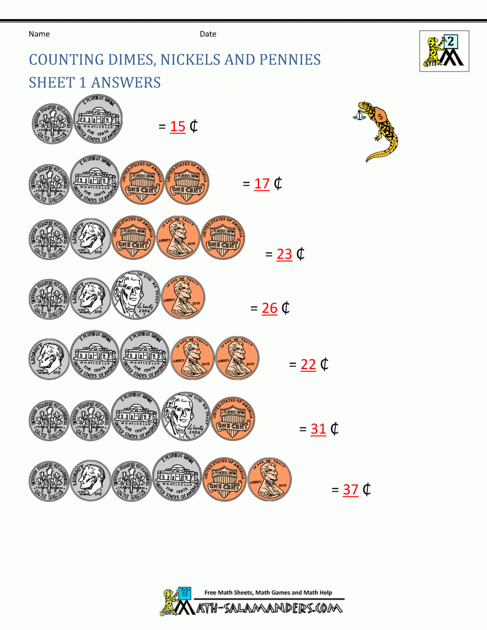 Money Worksheets For 2nd Grade