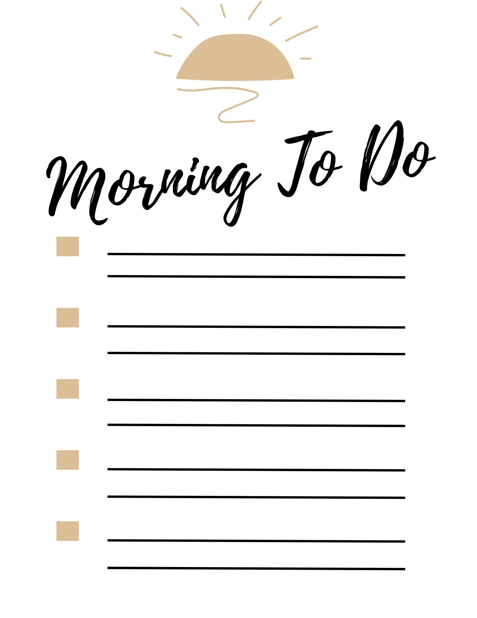 Morning To Do List Printable Etsy Morning To Do List Printable Etsy