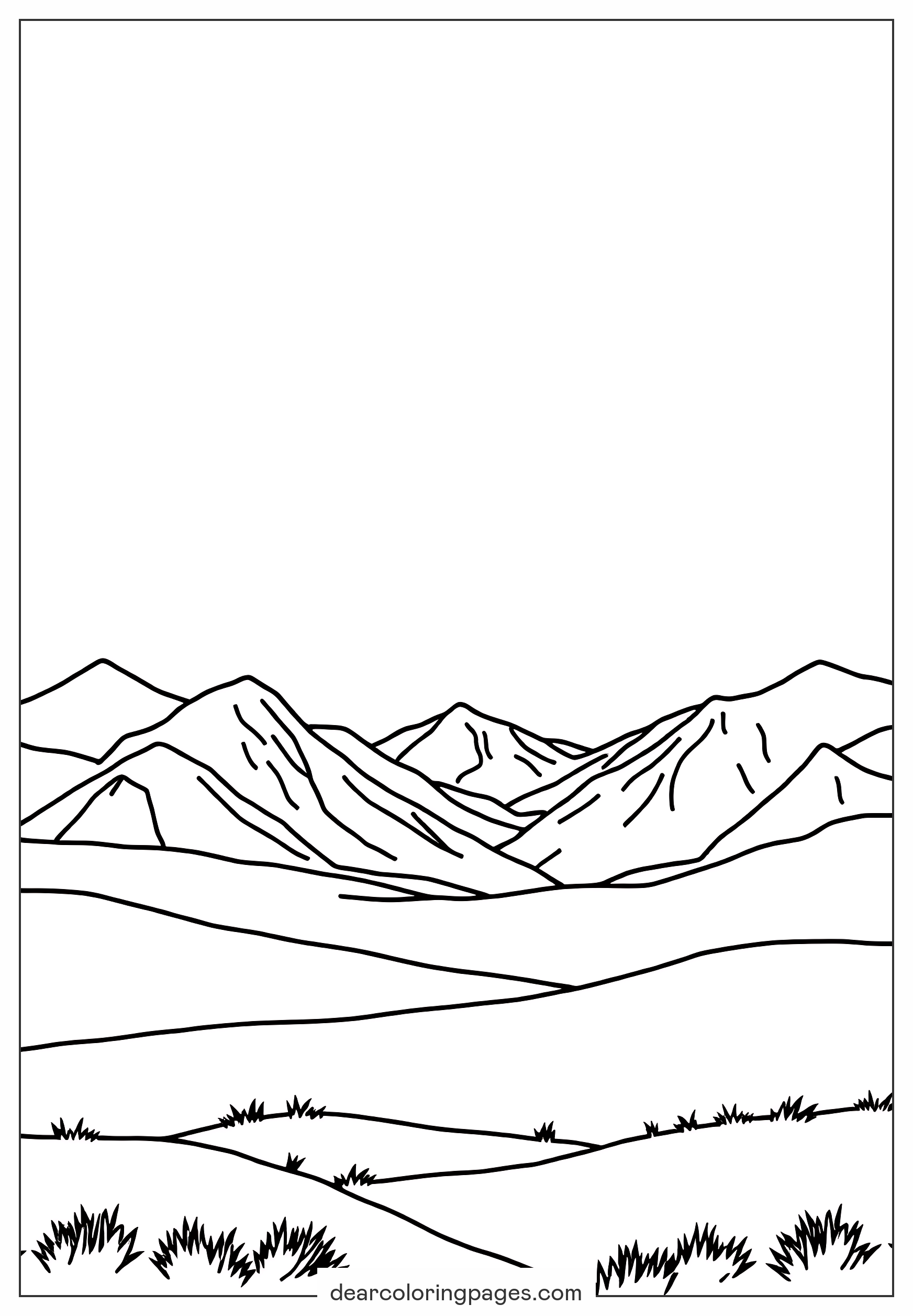 mountains coloring page