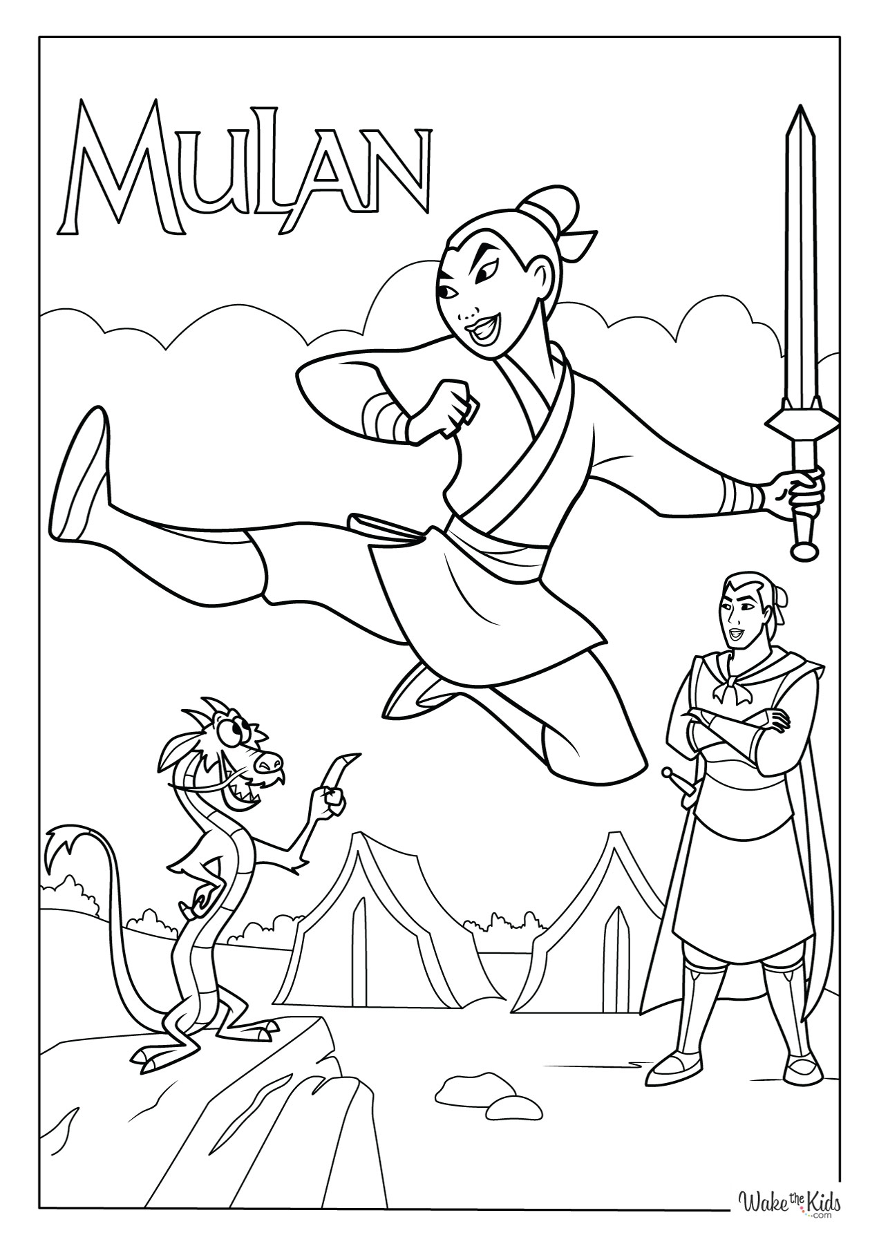 Mulan Coloring Pages Free Printable PDFs WakeTheKids