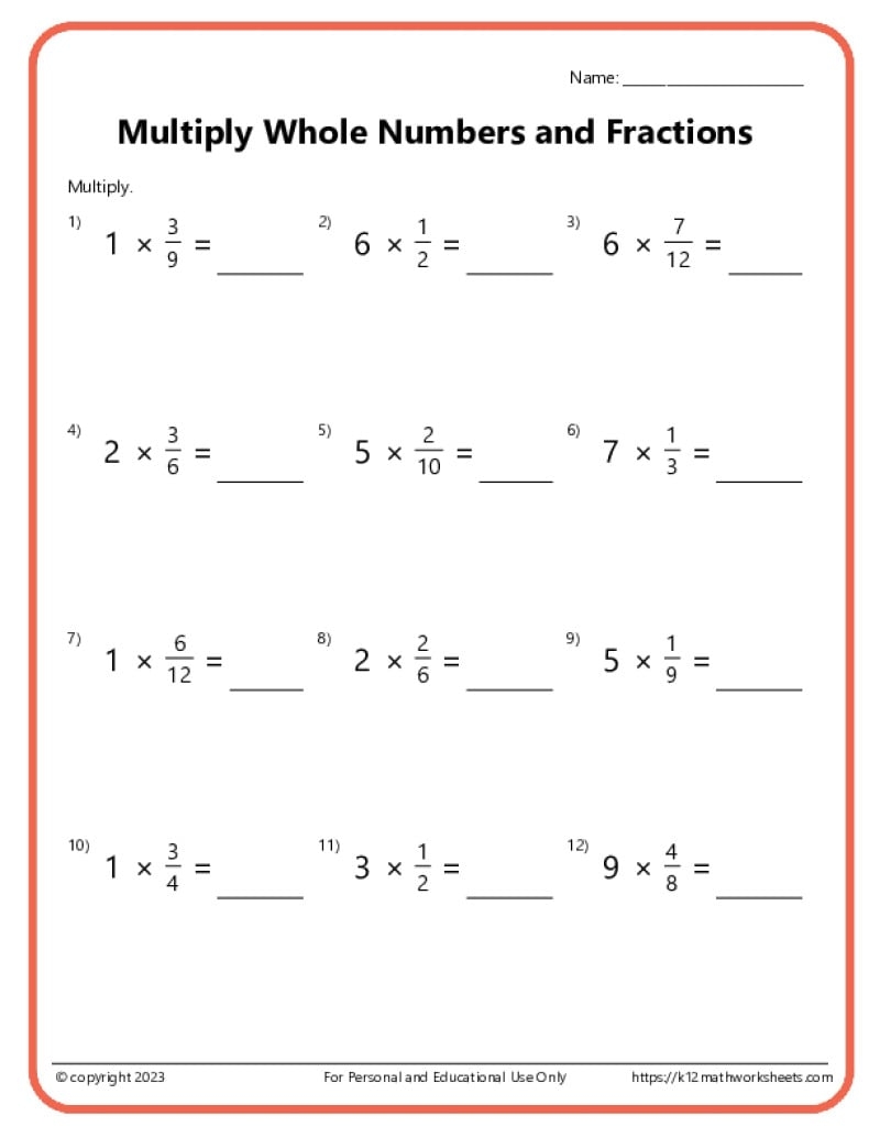multiplying mixed numbers worksheet