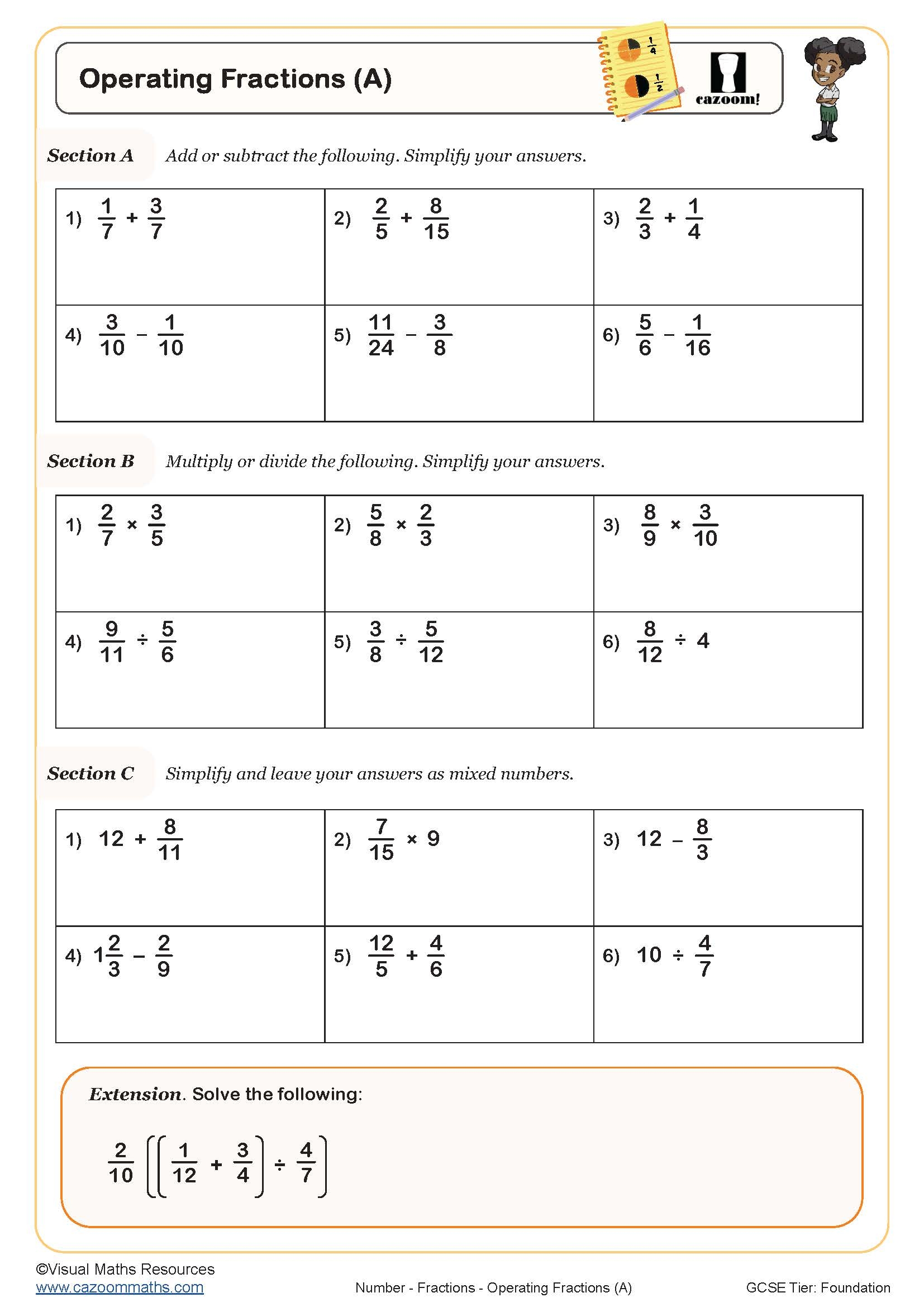 Multiplying And Dividing Fractions Worksheet Printable PDF Worksheets