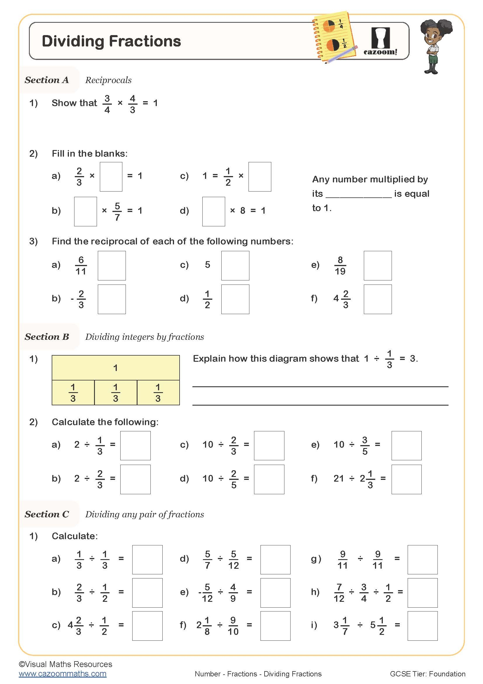 multiplying dividing fractions worksheet