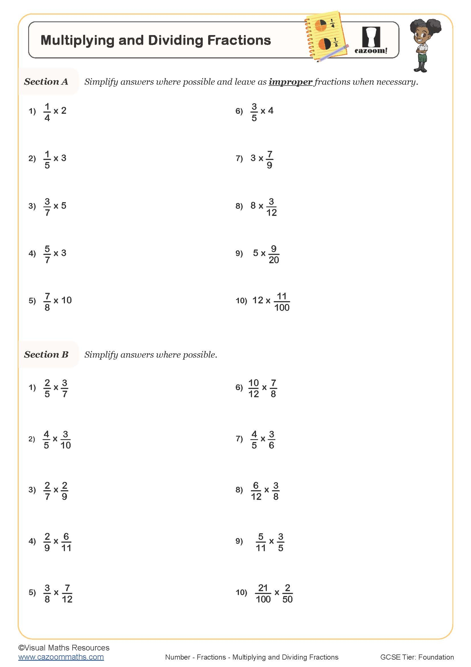 dividing fractions by fractions worksheet