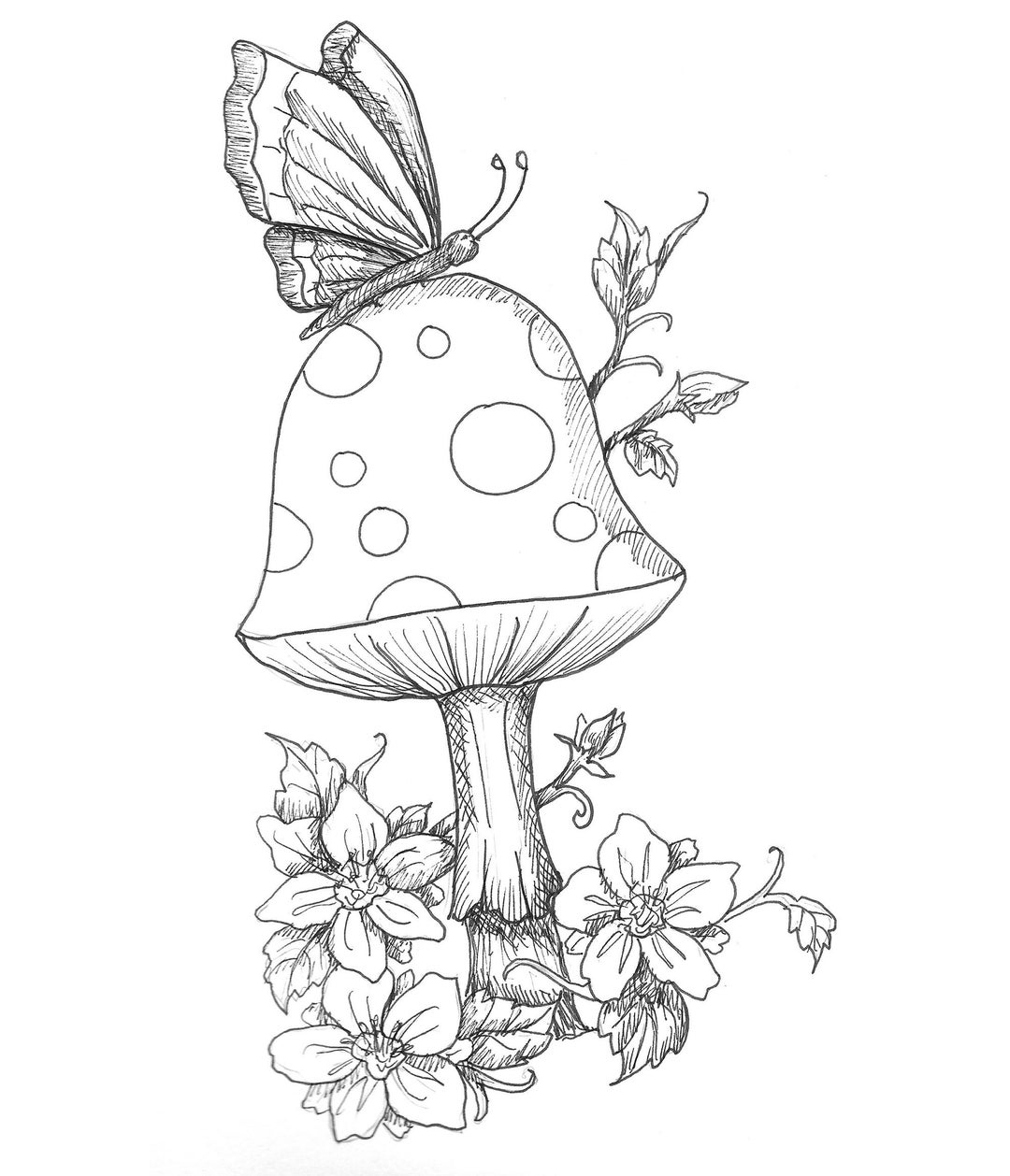 mushrooms coloring pages