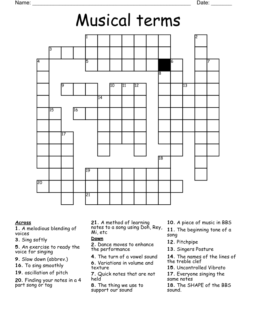 slow in music crossword