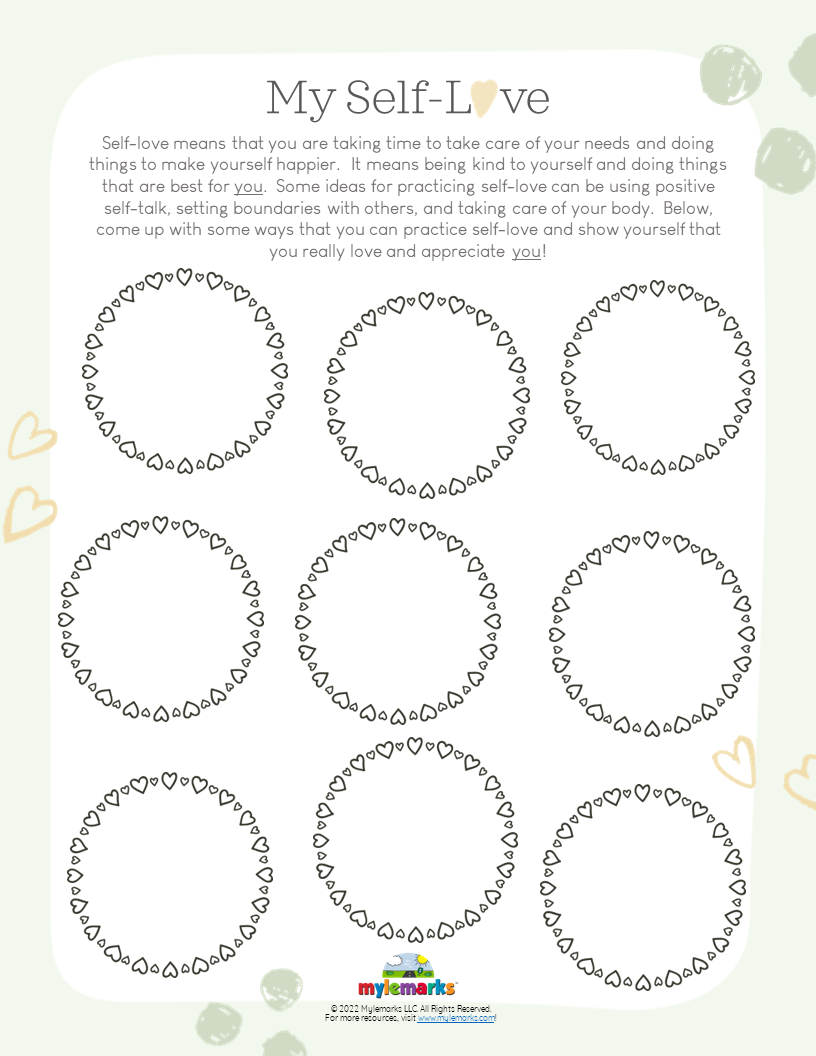 self esteem worksheets for teens