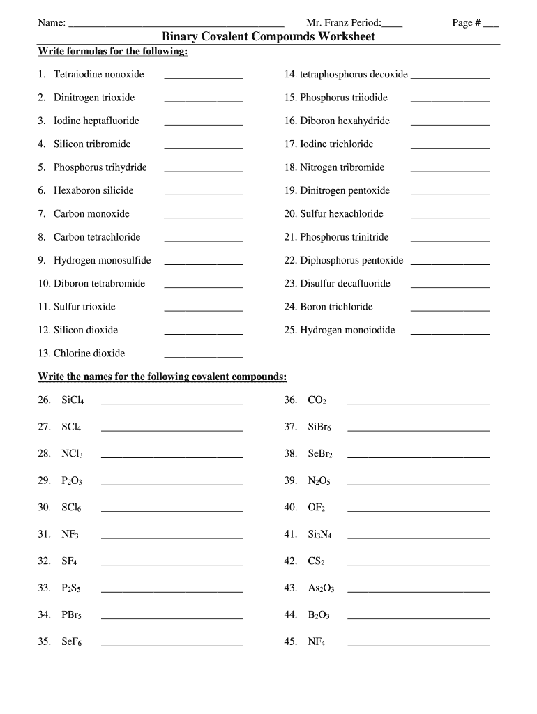 Naming Covalent Compounds Worksheet Pdf Fill Out Sign Online DocHub