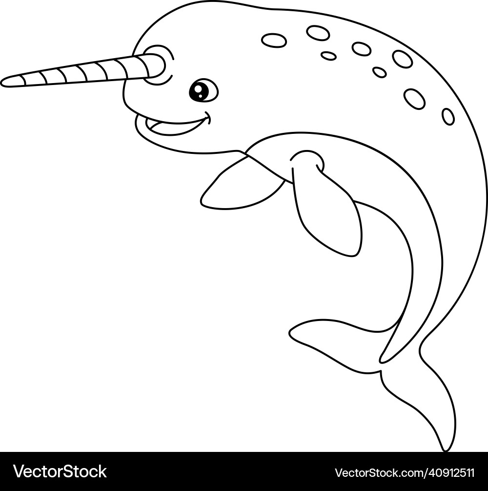 Narwhal Coloring Page Isolated For Kids Royalty Free Vector VectorStock Narwhal Coloring Page Isolated For Kids Royalty Free Vector VectorStock