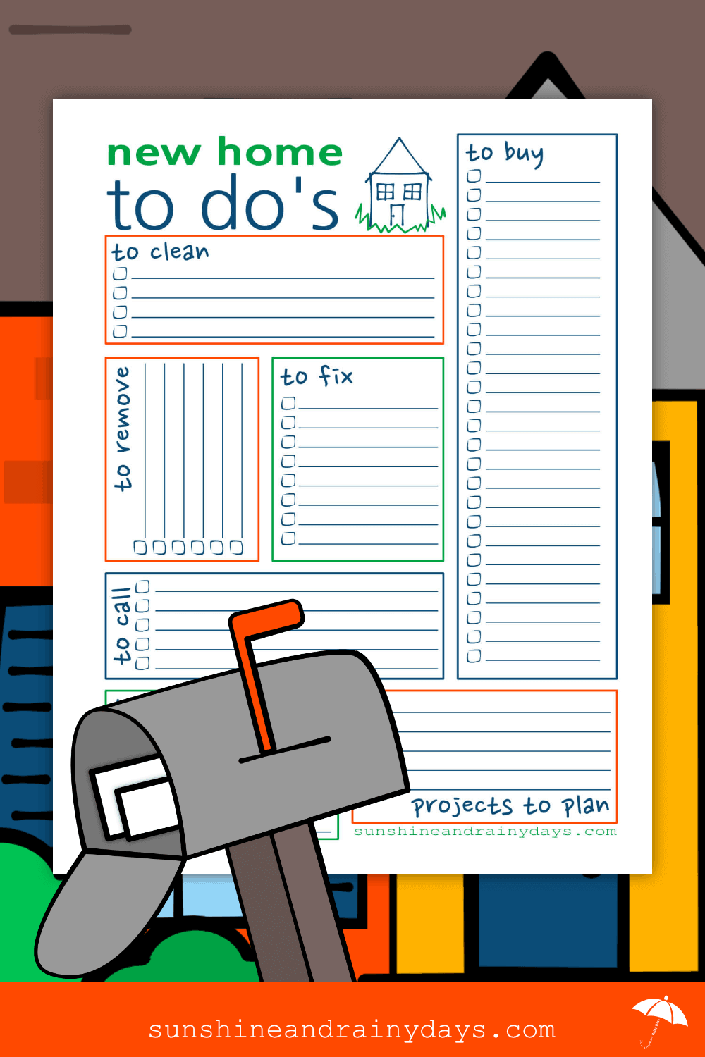 New Home To Do List Free Printable Sunshine And Rainy Days
