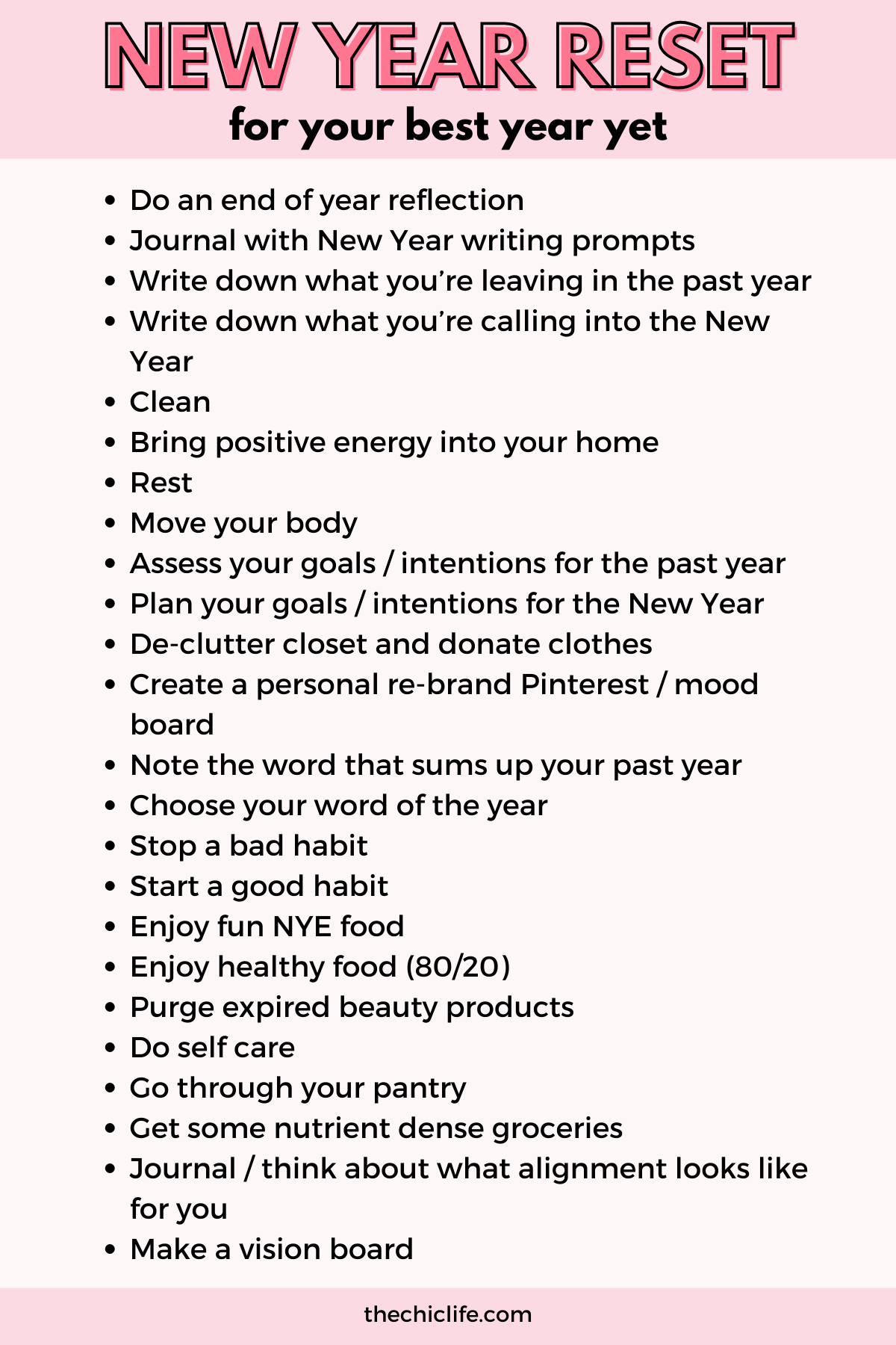 New Year Reset Guide And Checklist 2026 Prep For Your Best Year Yet The Chic Life