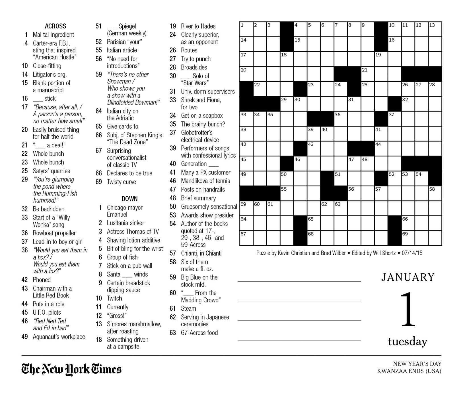 New York Times Crossword Archives Printable Holiday Calendar