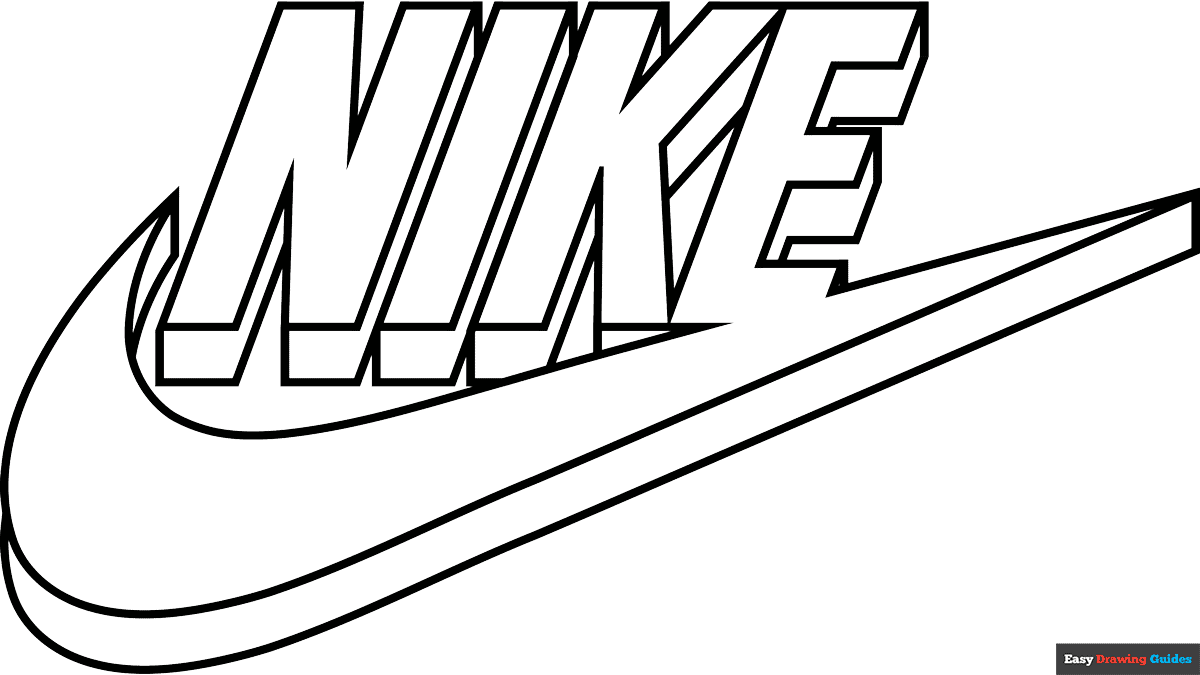 Nike Logo Coloring Page Easy Drawing Guides