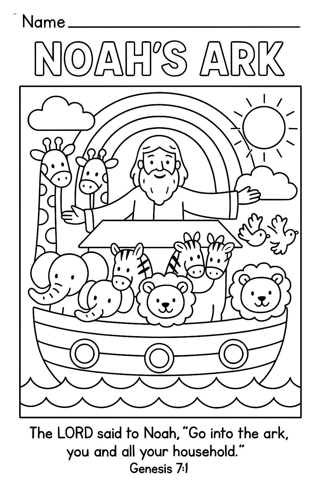 Noah s Ark Coloring Page Bible Story For Kids Printable Sunday School Activity Etsy Noah s Ark Coloring Page Bible Story For Kids Printable Sunday School Activity Etsy