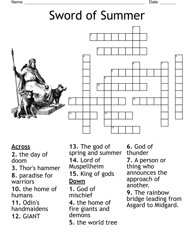 Norse Gods Crossword WordMint