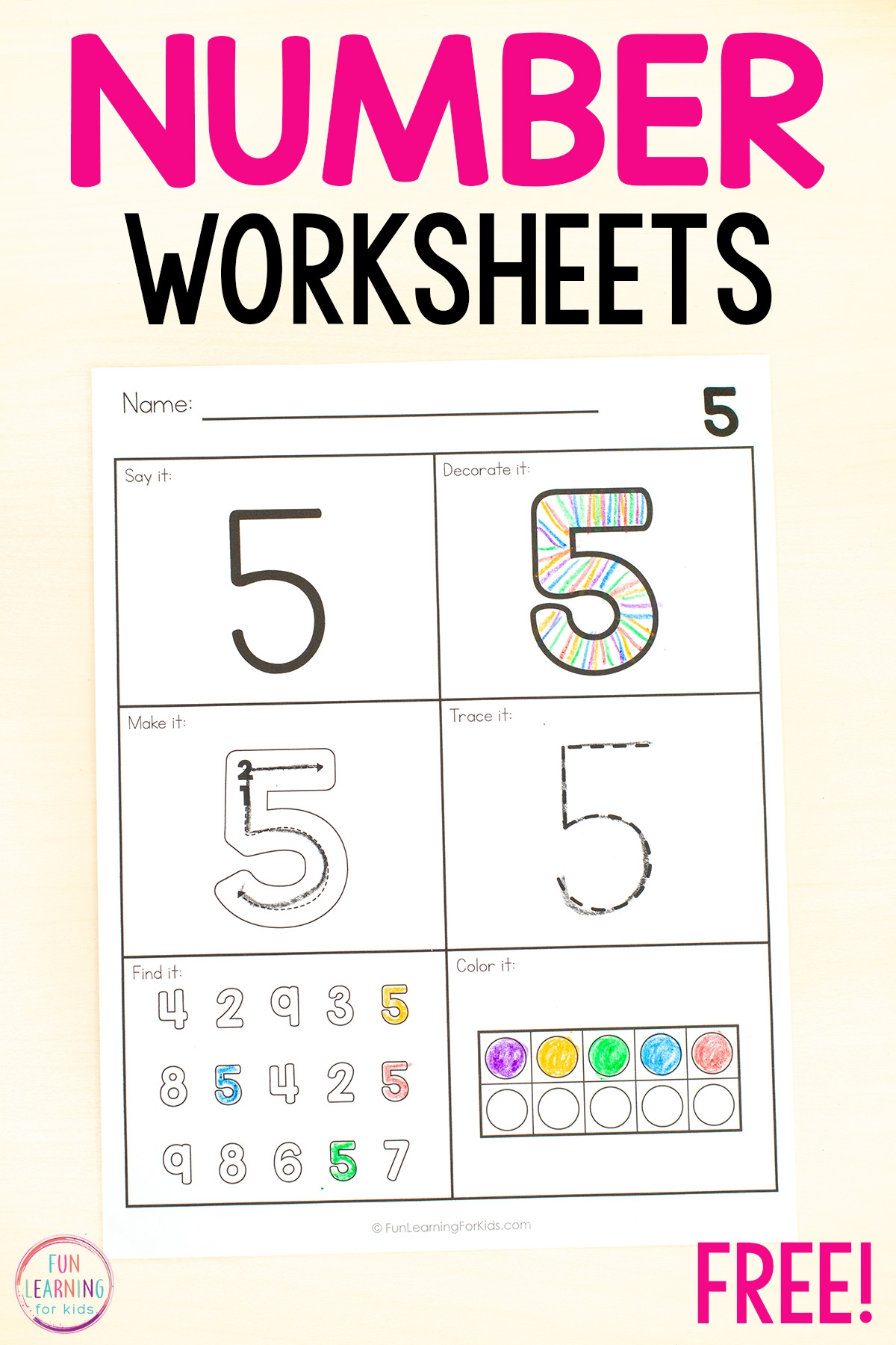 number worksheets for preschoolers