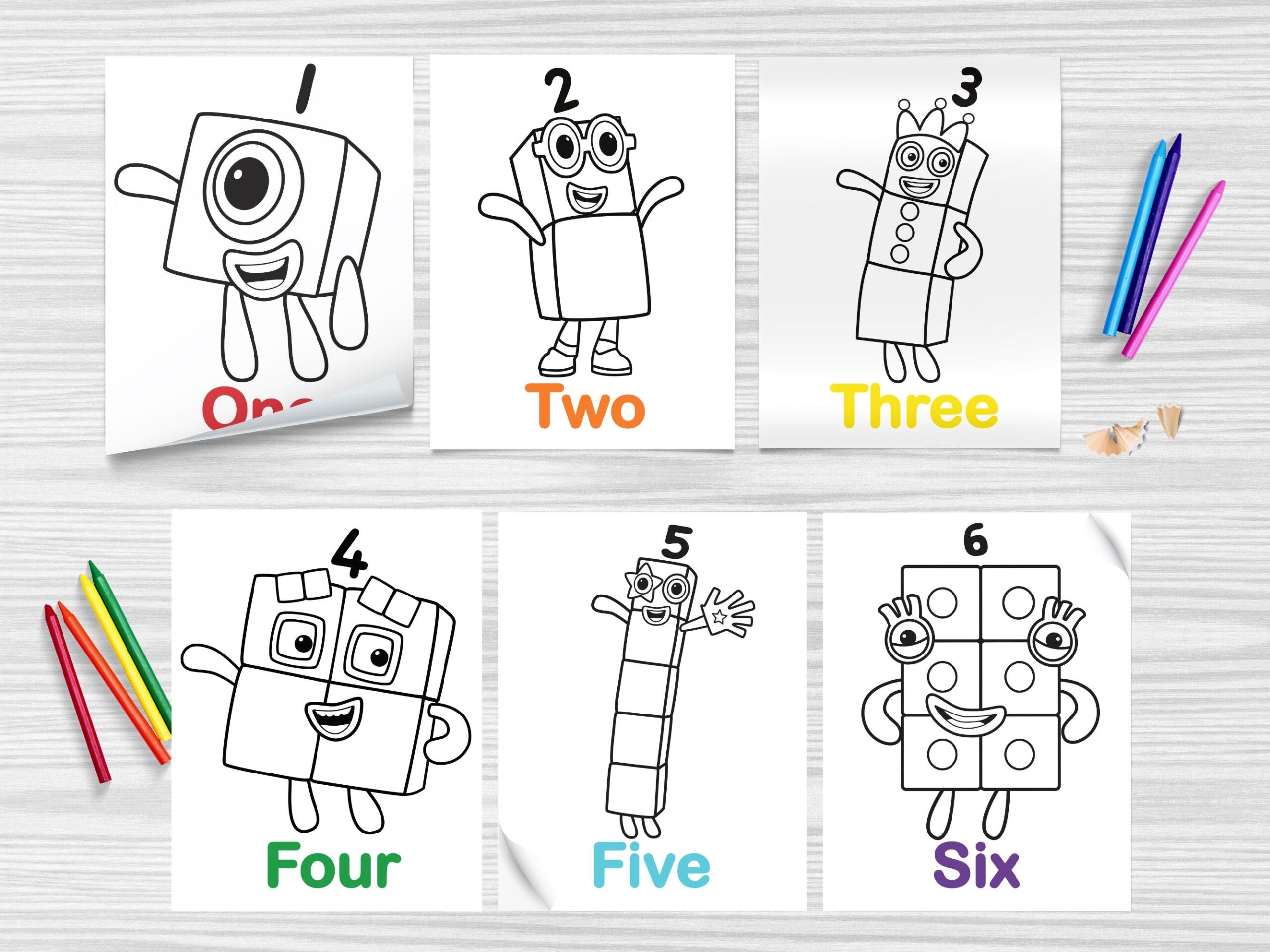 Numberblocks Colouring Book 24 Printable Pages digital Download Etsy