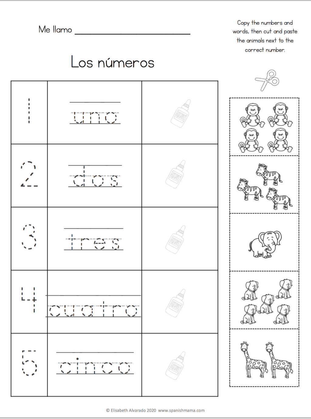 spanish worksheets for beginners