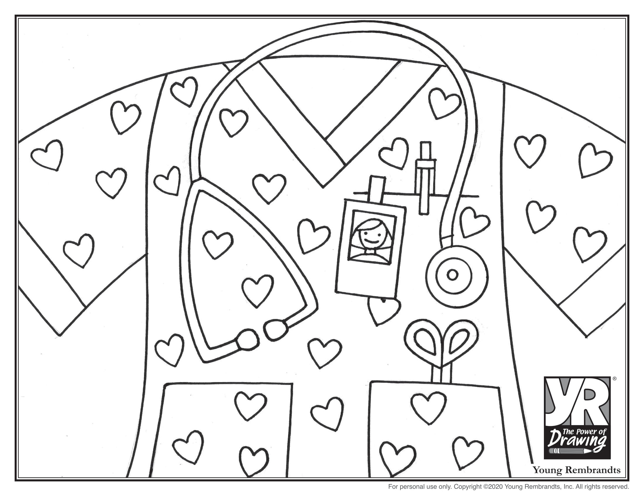 Nurse Coloring Page Young Rembrandts Shop