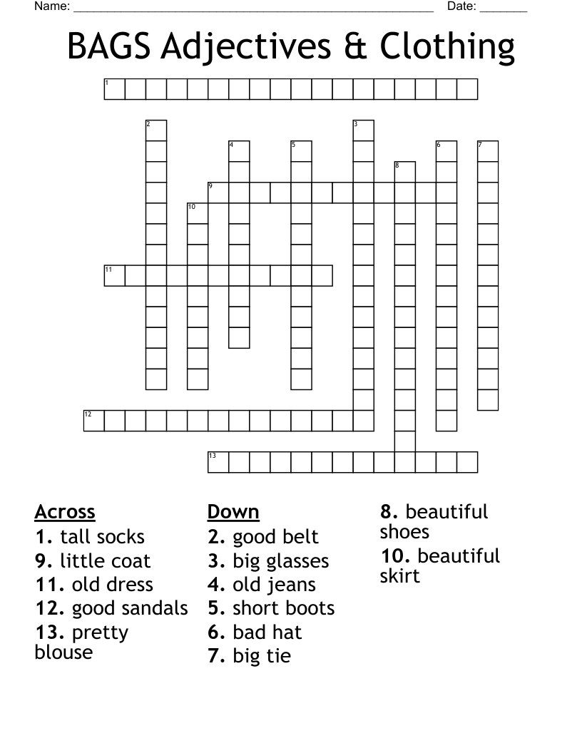 clothing crossword clue