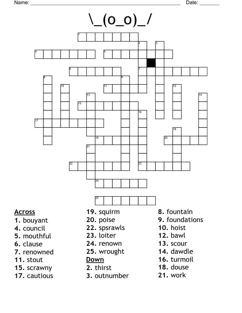 O o Crossword WordMint
